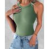 imageCHICME 3 Piece Womens Tank Tops Sleeveless Basic Cami Shirt Slim Knit Ribbed Racerback BlousesPink Green Gray