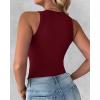 imageCHICME 3 Piece Womens Tank Tops Sleeveless Basic Cami Shirt Slim Knit Ribbed Racerback BlousesWhite Red Black