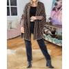 imageCHICME Houndstooth Ponchos for Women 2025 Open Front Knit Sweater Cardigan Batwing Tops Oversized Blanket Scarf Sweater CoatBrown