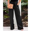 imageCHICME Jumpsuits for Women Dressy Contrast Short Lace Sleeve One Piece Jumpsuit Casual Summer Wide Leg RompersBlack