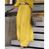 imageCHICME Jumpsuits for Women VNeck Half Sleeve Ruched Jumpsuit 2025 Wide Leg Pants One Piece OverallsCyellow