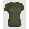 imageCHICME Women Builtin Bra T Shirt Top Short Sleeve Square Neck Basic Tees Casual Ribbed Knit Fitted Going Out TopsBarmy Green