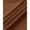 imageCHICME Women Builtin Bra T Shirt Top Short Sleeve Square Neck Basic Tees Casual Ribbed Knit Fitted Going Out TopsLight Coffee