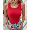 imageCHICME Women Builtin Bra Tank Tops Sleeveless Casual Shirts Racerback Ribbed Fitted Tank TopsZred
