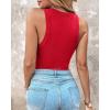 imageCHICME Women Builtin Bra Tank Tops Sleeveless Casual Shirts Racerback Ribbed Fitted Tank TopsZred