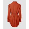imageCHICME Women Shirt Dress 2025 Long Sleeve Button Down Blouses Side Drawstring Mini DressesOrange