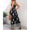 imageCHICME Womens Casual Loose Overalls Jumpsuits Floral One Piece Square Neck Shirred Pants with PocketsAblack