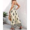 imageCHICME Womens Casual Loose Overalls Jumpsuits Floral One Piece Square Neck Shirred Pants with PocketsBapricot