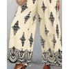 imageCHICME Womens Casual Loose Overalls Jumpsuits Floral One Piece Square Neck Shirred Pants with PocketsBapricot