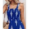 imageCHICME Womens Casual Loose Overalls Jumpsuits Floral One Piece Square Neck Shirred Pants with PocketsBlue