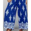 imageCHICME Womens Casual Loose Overalls Jumpsuits Floral One Piece Square Neck Shirred Pants with PocketsBlue