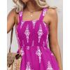 imageCHICME Womens Casual Loose Overalls Jumpsuits Floral One Piece Square Neck Shirred Pants with PocketsHot Pink