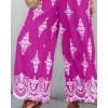 imageCHICME Womens Casual Loose Overalls Jumpsuits Floral One Piece Square Neck Shirred Pants with PocketsHot Pink