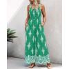 imageCHICME Womens Casual Loose Overalls Jumpsuits Floral One Piece Square Neck Shirred Pants with PocketsLight Green