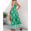 imageCHICME Womens Casual Loose Overalls Jumpsuits Floral One Piece Square Neck Shirred Pants with PocketsLight Green