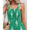 imageCHICME Womens Casual Loose Overalls Jumpsuits Floral One Piece Square Neck Shirred Pants with PocketsLight Green