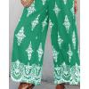 imageCHICME Womens Casual Loose Overalls Jumpsuits Floral One Piece Square Neck Shirred Pants with PocketsLight Green