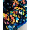 imageCHICME Womens Jacket 2025 Sequin Patchwork Long Sleeve Jacket Top Button Front Oversized Denim ShacketOrange