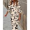 imageCHICME Womens Long Sleeve Midi Dress 2025 Casual Wrap Tied Detail Shirt Dresses Floral Print Fall Boho Long DressBapricot