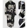 imageCHICME Womens Long Sleeve Midi Dress 2025 Casual Wrap Tied Detail Shirt Dresses Floral Print Fall Boho Long DressBlack