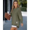 imageCHICME Womens Long Sleeve Zipper Slit Oversized Sweatshirt 2025 Casual Pullover Zipper HoodiesBarmy Green