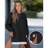 imageCHICME Womens Long Sleeve Zipper Slit Oversized Sweatshirt 2025 Casual Pullover Zipper HoodiesGblack