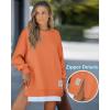 imageCHICME Womens Long Sleeve Zipper Slit Oversized Sweatshirt 2025 Casual Pullover Zipper HoodiesOrange