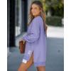 imageCHICME Womens Long Sleeve Zipper Slit Oversized Sweatshirt 2025 Casual Pullover Zipper HoodiesPurple