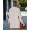 imageCHICME Womens Long Sleeve Zipper Slit Oversized Sweatshirt 2025 Casual Pullover Zipper HoodiesSequin Rugby Apricot
