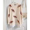 imageCHICME Womens Long Sleeve Zipper Slit Oversized Sweatshirt 2025 Casual Pullover Zipper HoodiesSequin Rugby Apricot