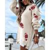 imageCHICME Womens Long Sleeve Zipper Slit Oversized Sweatshirt 2025 Casual Pullover Zipper HoodiesSequin Rugby Apricot