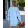 imageCHICME Womens Long Sleeve Zipper Slit Oversized Sweatshirt 2025 Casual Pullover Zipper HoodiesSky Blue