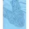 imageCHICME Womens Slim Fit Tank Tops Casual Wear Lace Trimmed Sleeveless Shirt Stretchy Camisoles TShirtBlue