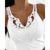 imageCHICME Womens Slim Fit Tank Tops Casual Wear Lace Trimmed Sleeveless Shirt Stretchy Camisoles TShirtWhite