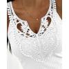imageCHICME Womens Slim Fit Tank Tops Casual Wear Lace Trimmed Sleeveless Shirt Stretchy Camisoles TShirtWhite