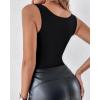 imageCHICME Womens U Neck Shapewear Builtin Bra Tank High Strechy Sleeveless Slim Fit Tops Camisole Workout TopsBlackblack