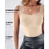 imageCHICME Womens U Neck Shapewear Builtin Bra Tank High Strechy Sleeveless Slim Fit Tops Camisole Workout TopsBlacknude 2pcs