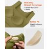 imageCHICME Womens U Neck Shapewear Builtin Bra Tank High Strechy Sleeveless Slim Fit Tops Camisole Workout TopsGreen