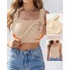 imageCHICME Womens U Neck Shapewear Builtin Bra Tank High Strechy Sleeveless Slim Fit Tops Camisole Workout TopsNude