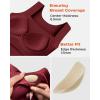 imageCHICME Womens U Neck Shapewear Builtin Bra Tank High Strechy Sleeveless Slim Fit Tops Camisole Workout TopsWine Red