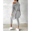 imageChicMe Womens 3 Piece Outfits Casual Tops and Pants Lounge Sets Tracksuits Cozy PajamasGray