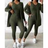 imageChicMe Womens 3 Piece Outfits Casual Tops and Pants Lounge Sets Tracksuits Cozy PajamasGreen