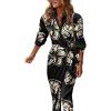imageCHICME Womens Long Sleeve Midi Dress 2025 Casual Wrap Tied Detail Shirt Dresses Floral Print Fall Boho Long DressBlack