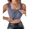 imageCHICME Womens U Neck Shapewear Builtin Bra Tank High Strechy Sleeveless Slim Fit Tops Camisole Workout TopsGray
