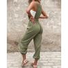 imageCHICME BEST SHOPPING DEALS Womens Causal Sleeveless Jumpsuit Ajustable Strap Drawstring Jumpsuit Bib Overalls with PocketsArmy Green