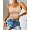 imageCHICME Padded Lace Bralette for Women Crop Tops Spaghetti Strap V Neck Tank Top Slim Fit Camisole1pc nude