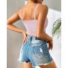 imageCHICME Padded Lace Bralette for Women Crop Tops Spaghetti Strap V Neck Tank Top Slim Fit CamisoleApurple