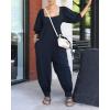 imageCHICME Square Neck Puff Sleeve Jumpsuit for Women 2025 Casual Romper with Loose Ruched Waist ampamp PocketsAblack