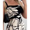 imageCHICME Summer Dresses for Women 2025 Sleeveless Casual Boho Maxi Dress Square Neck Cut Out Floral A Line DressAblack