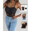 imageCHICME Tank Top for Women with Built in Bra Ribbed Knit Casual SlimFit Tops Back Criss Cross Sleeveless Workout CamisoleAblack